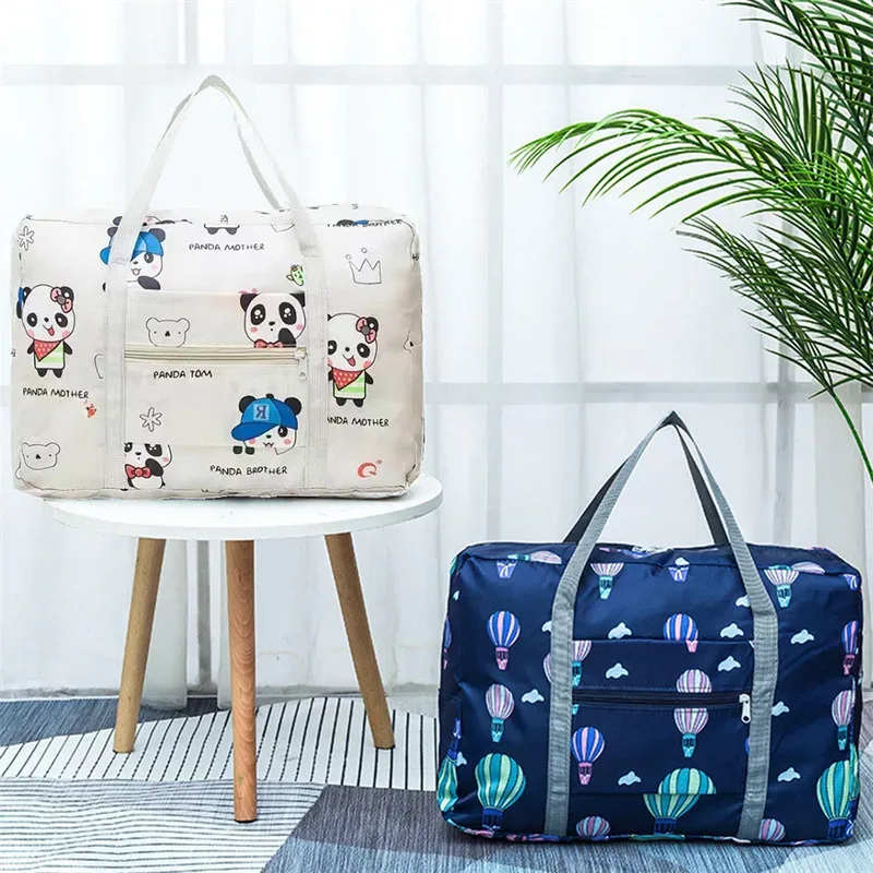 oxford-sac de dehors pliable pour femme, fourre-tout de voyage, valise portable, grande sacoche de rangement de vêtements