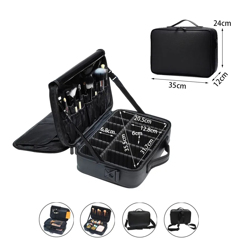 boîte à outils semi-permanente à motif d'ongles, grand multi-distributeur, trousse de maquillage professionnelle, sacs à cosmétiques, nouveauté, 2017