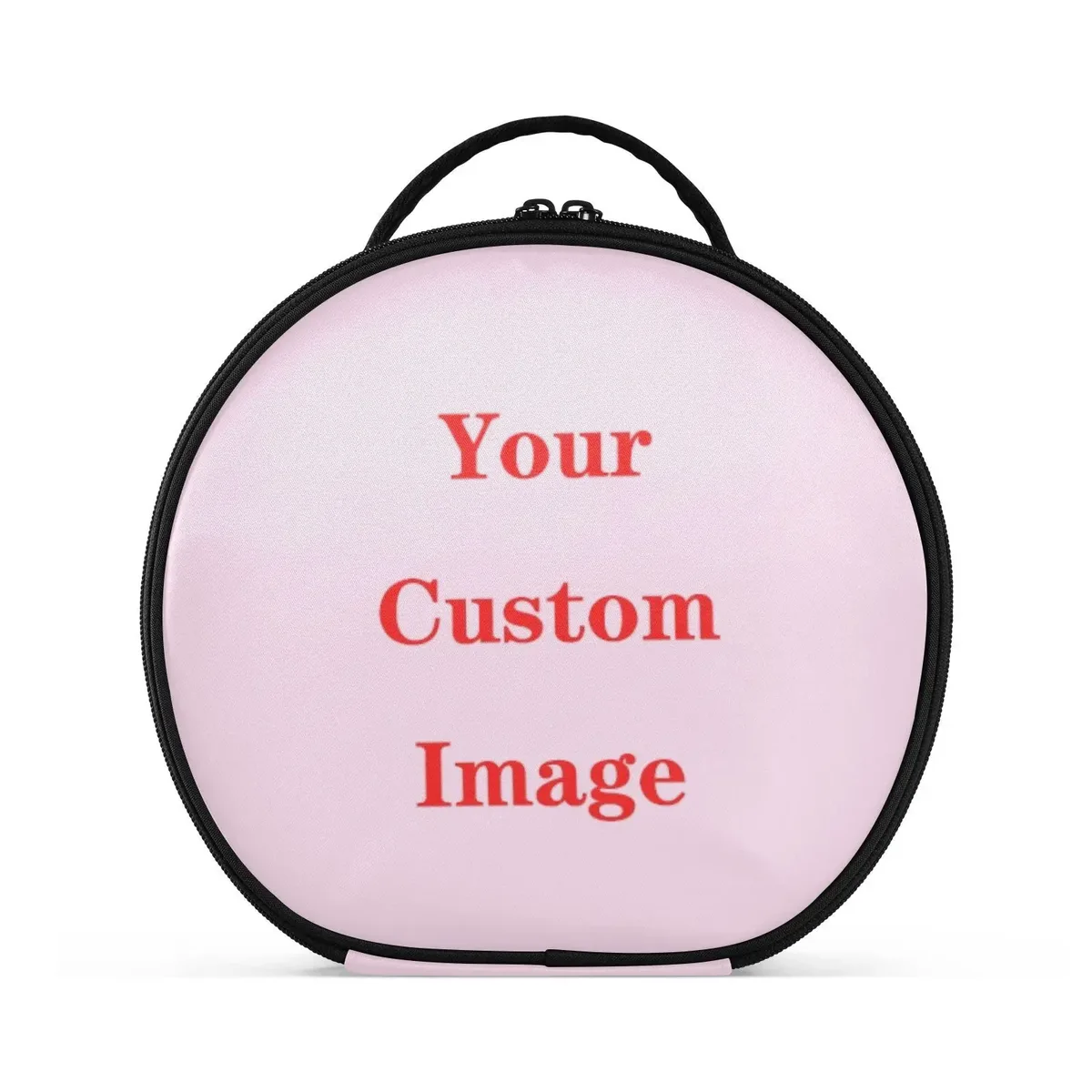 trousse à cosmétiques ronde à partition dure pour femmes, trousse de maquillage de voyage, motif personnalisé, valises à cosmétiques, trousse de toilette de maquillage, nouveau