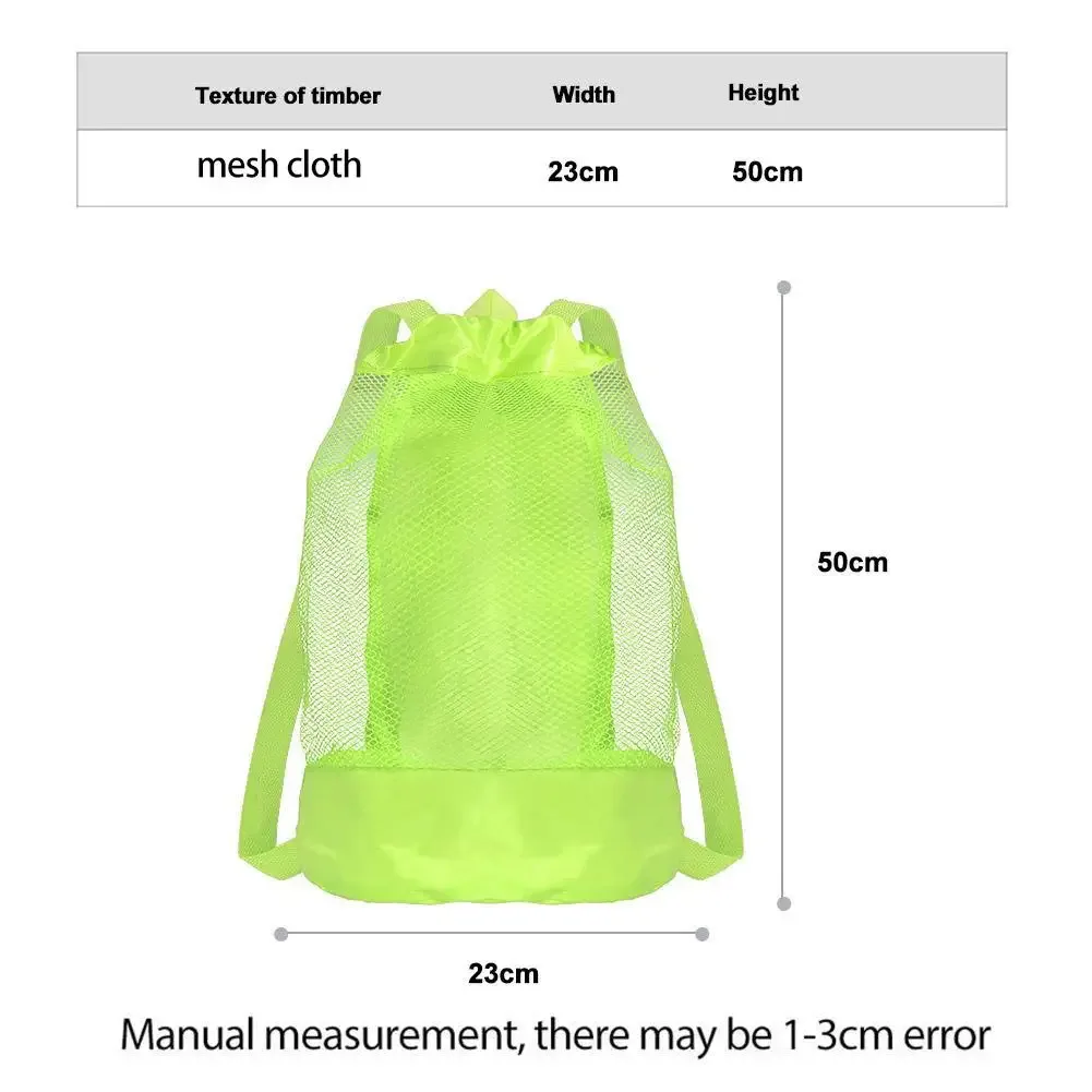 sac de rangement grande capacité, sac à dos portable en maille pour jouets de plage, pochette organisatrice pour jouets de sable, sacs de sport à cordon