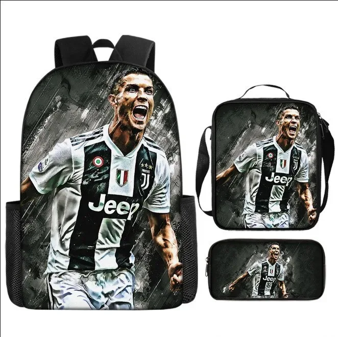 sac à dos d'école r-ronaldos pour enfants, sacs à bandoulière, sac à crayons-cr 7, sac à livres léger et décontracté pour garçons et filles, meilleur cadeau