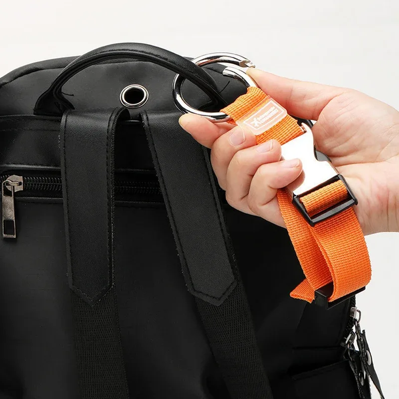 sangle de bagage de voyage portable en fiosphstrap, réinitialisation à ressort en métal, sac à dos réglable en nylon, fixateur de sac à main, sangle à crochet