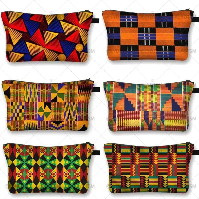 trousse à cosmétiques imprimée pour femmes africaines, sacs de maquillage pour dames afro, étui à cosmétiques pour filles, rangement portable pour rouge à lèvres, sacs de voyage, mode