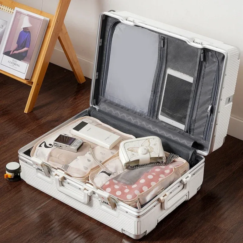 valise de grande capacité 16 "/20"/22 "/24"/26 "/28", bagages roulants à la mode, cadre en aluminium de voyage avec sacs à roulettes en alliage