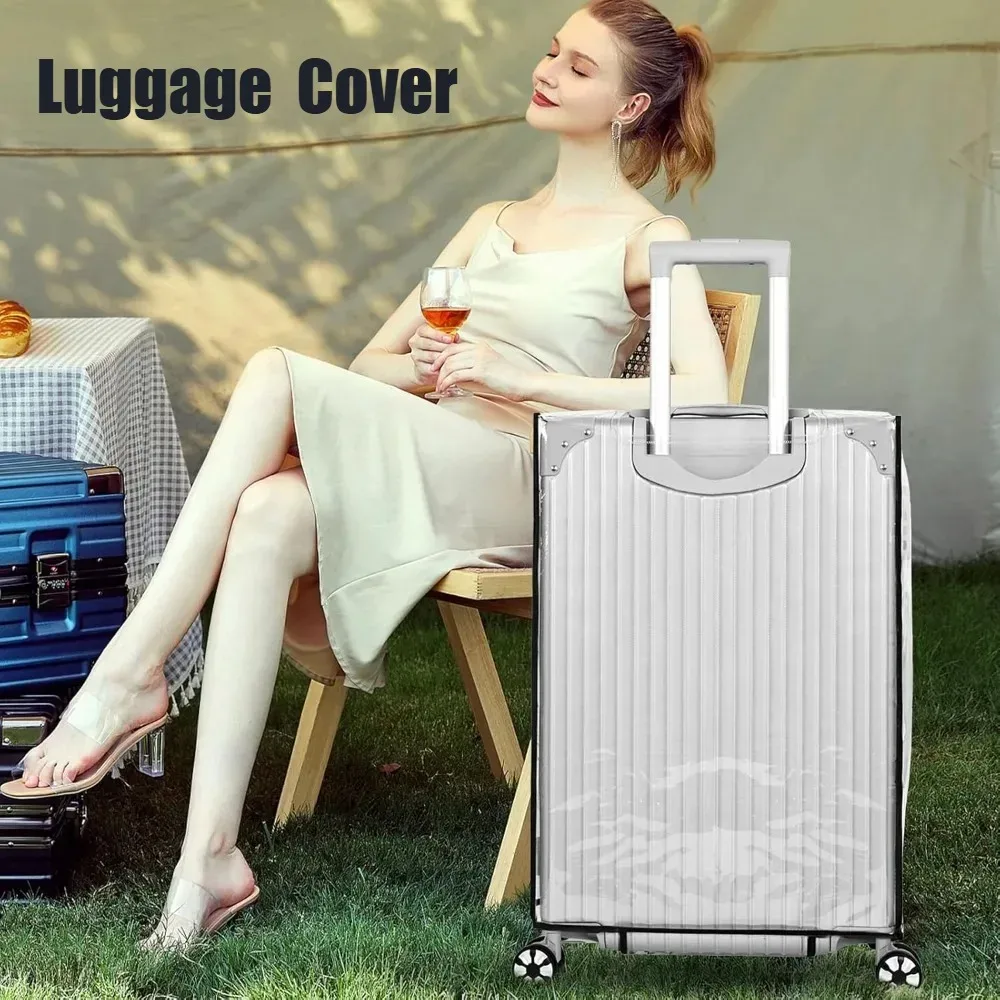 nouvelle housse de protection pour valise transparente imperméable épaisse de 20 à 30 pouces, housse de valise en pvc, housse roulante pour valise de voyage
