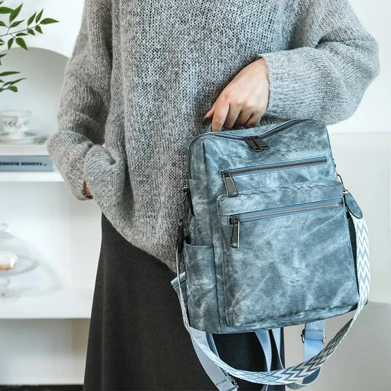 sacs à main à bandoulière en cuir pu pour femmes, sac à dos tendance, grand sac à dos de styliste