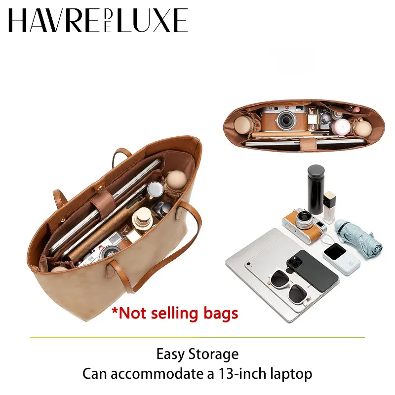 sac de rangement intérieur en nylon épais pour ordinateur, compatible avec le sac fourre-tout city 33 signature, insert organisateur de couleur assortie, maintient la forme et est soigné
