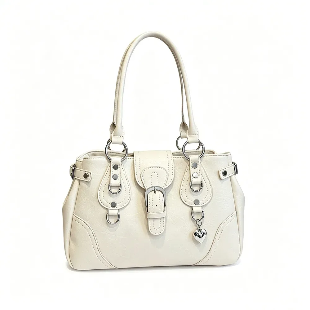 sac à bandoulière rétro style moto grande capacité en cuir pu pour femme, esthétique y2k, pour usage quotidien