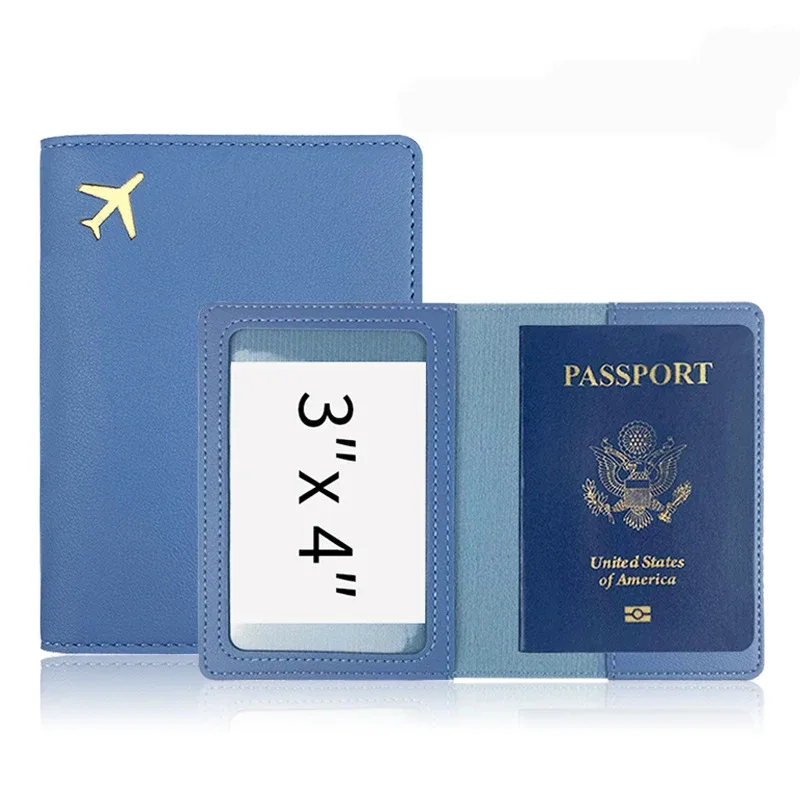 porte-passeport avec initiales personnalisées, couverture d'accessoires de voyage en avion doré, nom personnalisé, cadeau de mariage, logo de l'entreprise, manchon de passeport