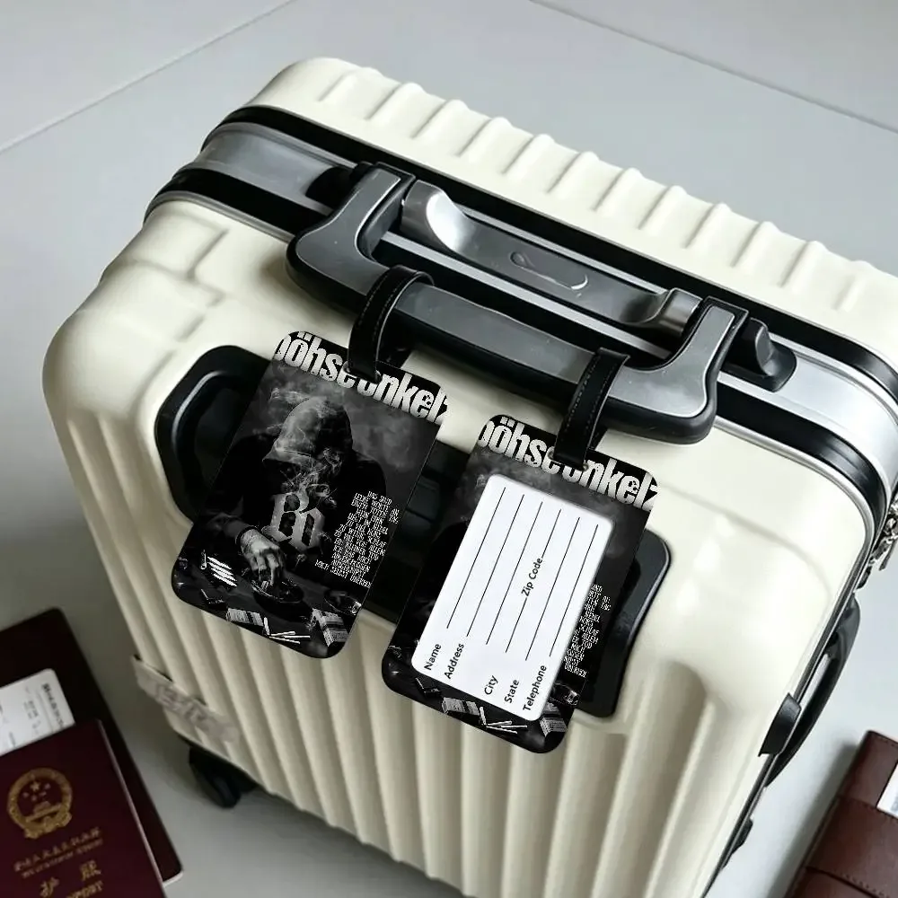 étiquette d'identification de bagage anti-perte en pvc hot band b-bohse o-onkelz, porte-carte d'information amovible, étiquette de bagage de voyage