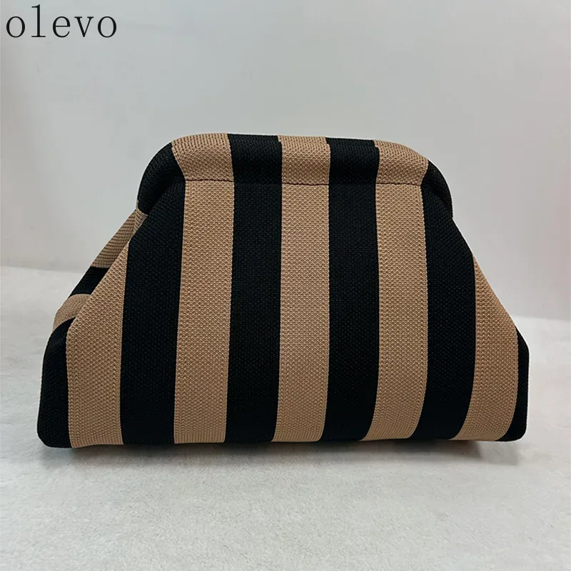 sac à main d'été pour la plage, sacs à main en crochet tissé pour femmes, sacs à main en tricot, pochette plissée, sac nuage mignon décontracté, sac colorblock
