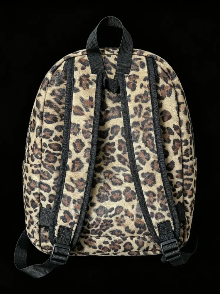 sac à dos léopard grande capacité, élégant, pour l'automne et l'hiver, sac à bandoulière pour fille, design mignon et cool.
