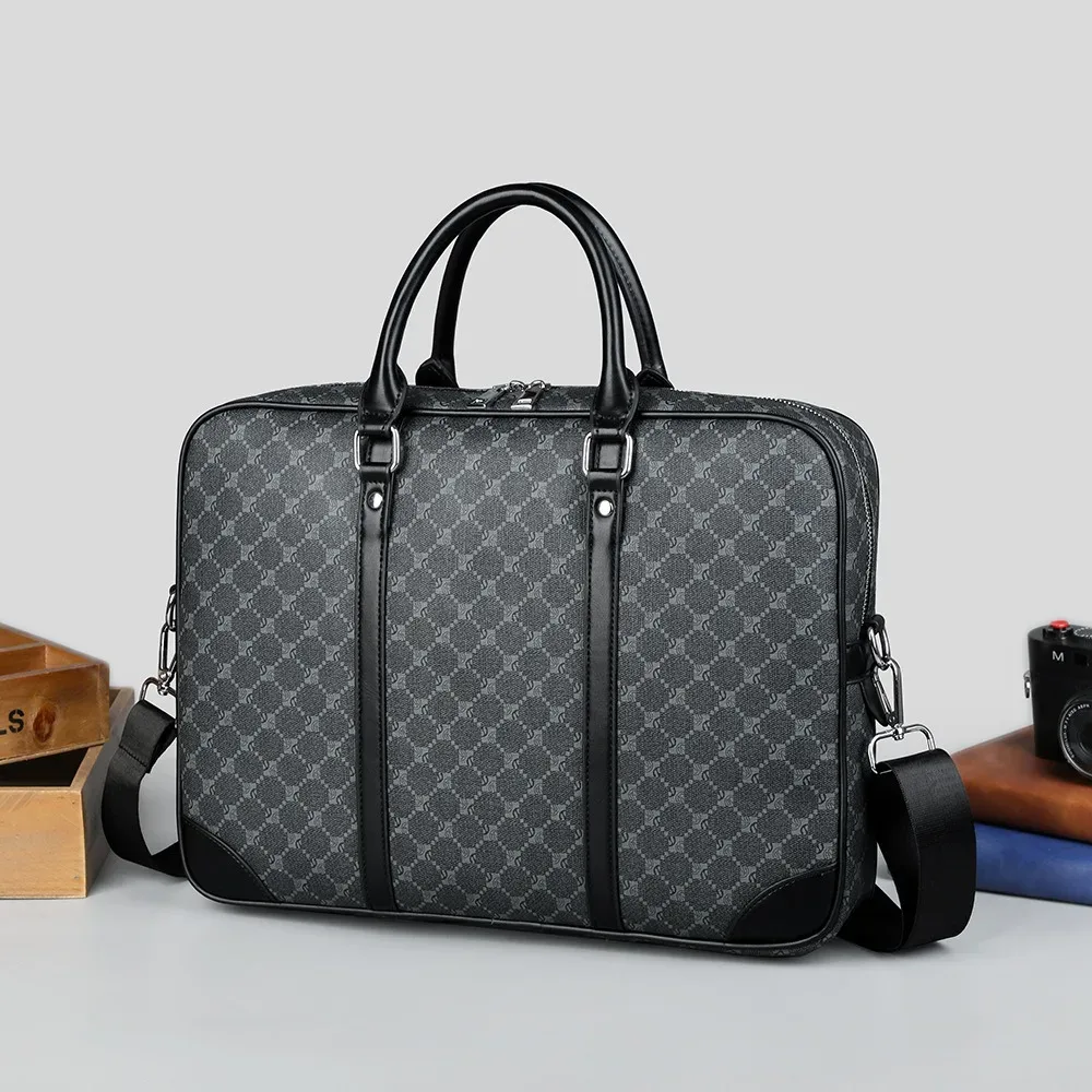 nouvelle sacoche de luxe en cuir pu pour hommes, sac messager d'affaires, sac à main pour ordinateur portable, sac à bandoulière de designer pour homme