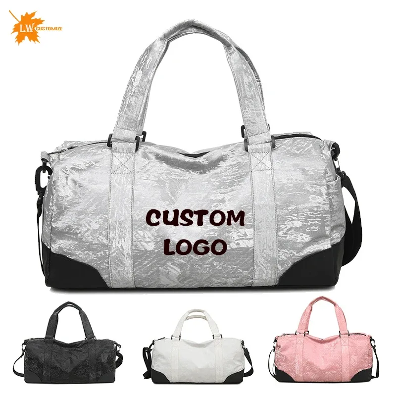 Sac de voyage personnalisé avec logo imprimé, sac de sport avec séparation sèche et humide, sac de danse de Yoga, impression de Photos, nom du sac de Fitness