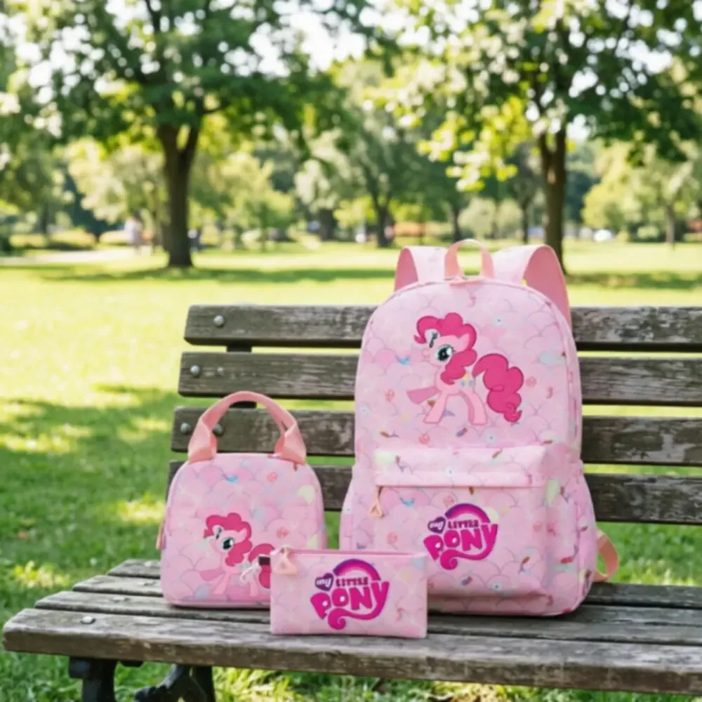 sac à dos my little pony, 3 pièces/ensembles, sac à dos de sport pour filles, sac à dos pour ordinateur portable, sac à dos de voyage pour adolescents, sac à livres pour étudiants et adolescents
