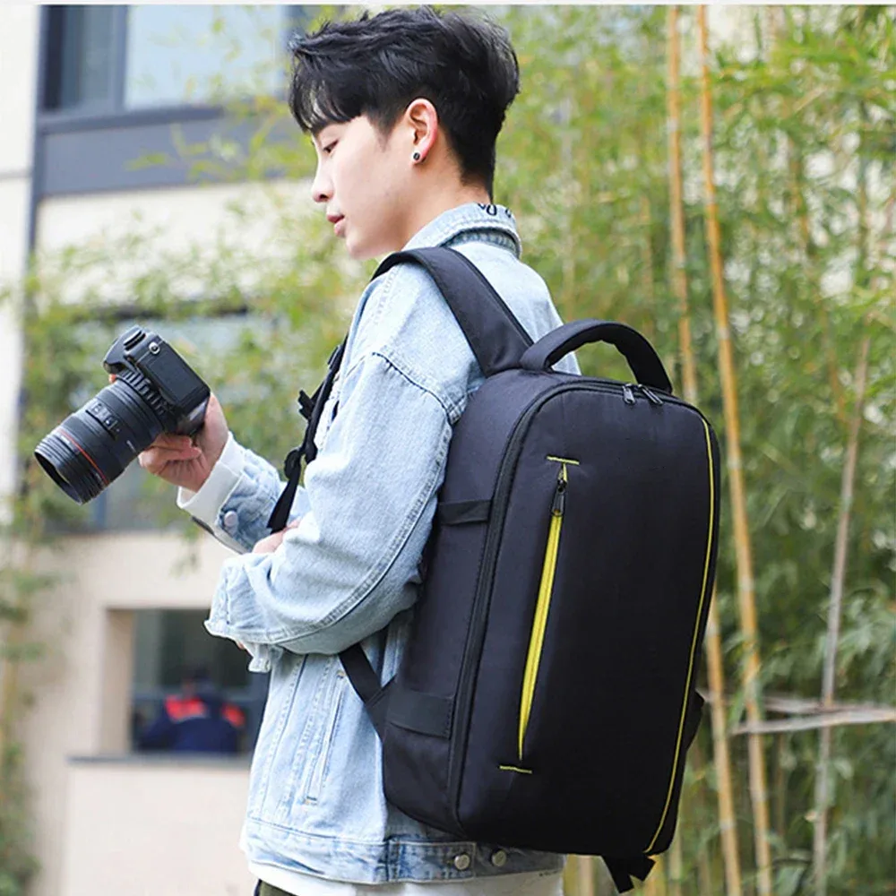 sac pour appareil photo professionnel de grande capacité, sac à dos de photographie en nylon imperméable et résistant à l'usure, personnalisé gratuitement avec votre logo