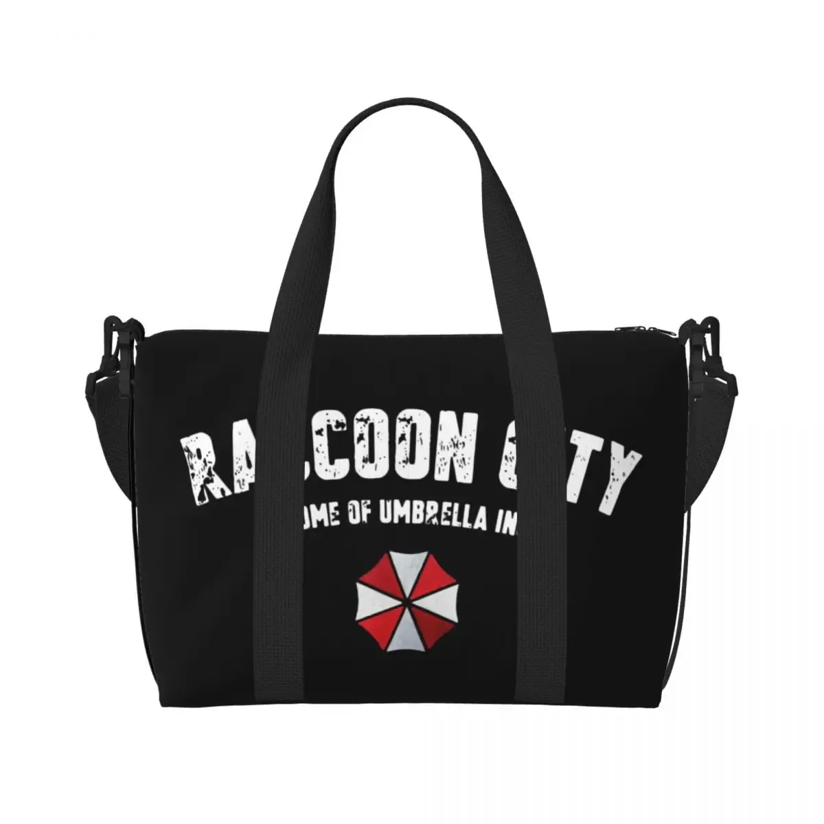 sac fourre-tout personnalisé pour femmes, fourre-tout de cosplay de jeu de film umbrella corporation, sacs de voyage de plage et de gymnastique de grande capacité