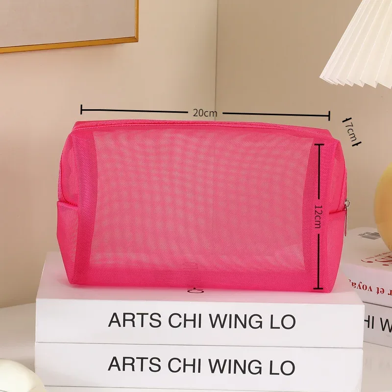sac à cosmétiques rouge pour femmes et hommes, 1 pièce, organisateur de voyage transparent, petits et grands sacs de toilette noirs, pochette de maquillage