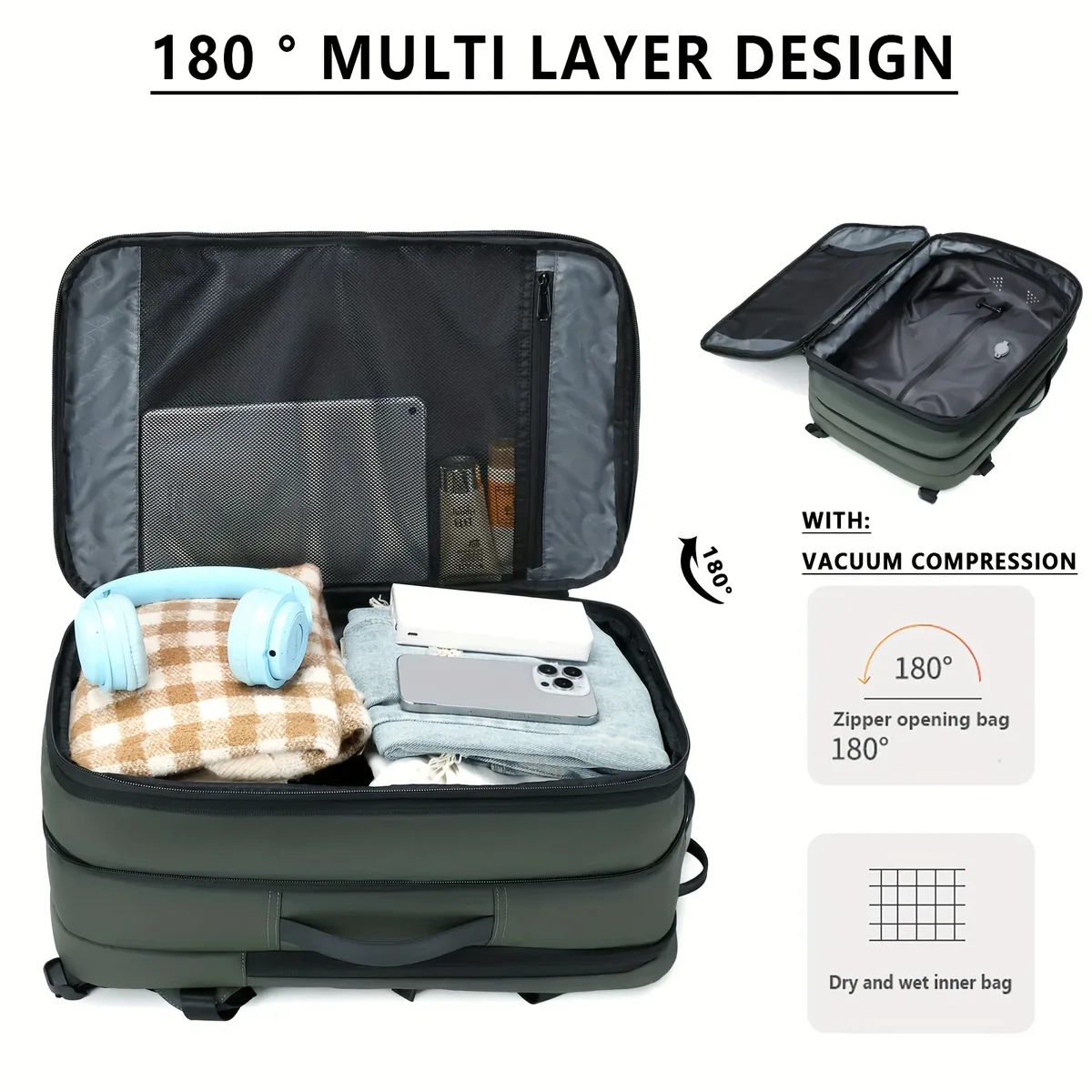 nouveau sac à dos de compression sous vide grande capacité, sac à dos de voyage, sac à dos imperméable pour ordinateur