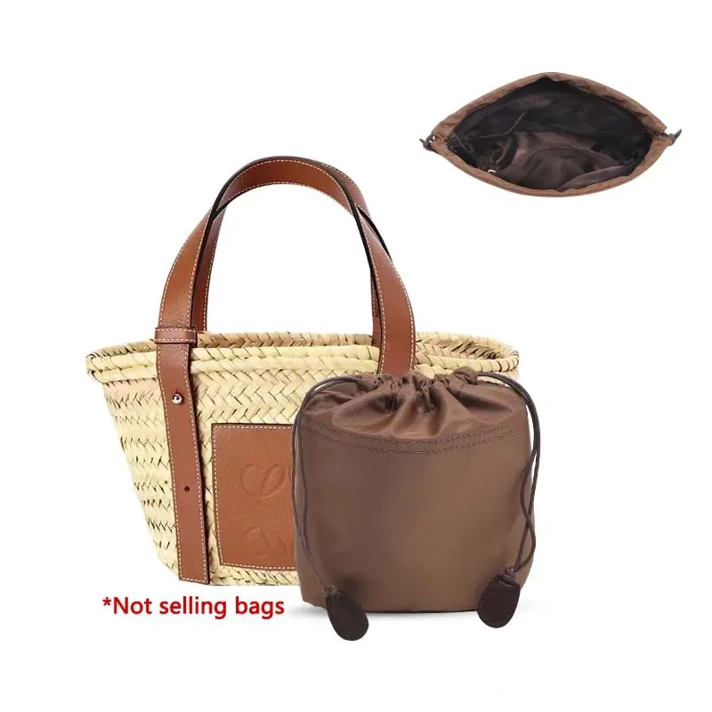 organisateur de sac à cordon de serrage tridimensionnel pour panier picotin, sac tissé en paille, support intérieur, accessoire pour sacs bien structurés