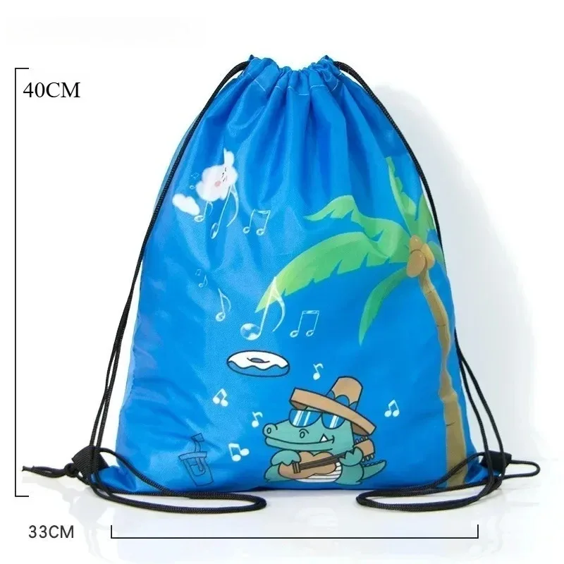 sac à dos à cordon de serrage avec imprimé espace et dessin animé, sac de sport de grande capacité, sac de rangement de voyage étanche, 1 pièce