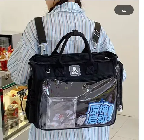 sac à dos carré à la mode pour femmes, sac à bandoulière transparent multifonctionnel, grande capacité, fourre-tout de sortie quotidienne, sacs à main mochilas