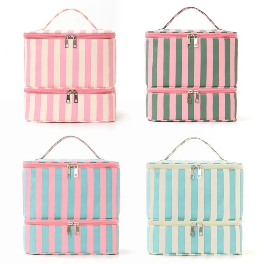 sac de rangement de vernis à ongles double couche, sac de rangement d'huile essentielle portatif de grande capacité, sac à cosmétiques à 30 compartiments