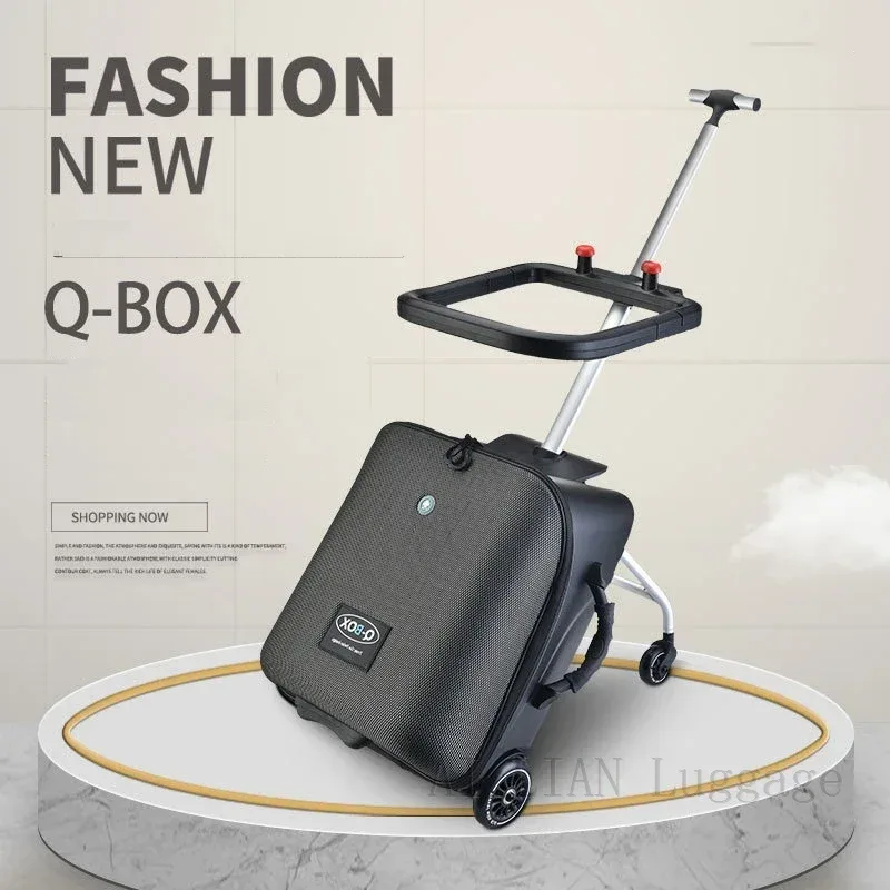 Valise à roulettes pour enfants paresseux, bagages à roulettes pour bébé, boîte de scooter, nouvelle version améliorée, 20 pouces