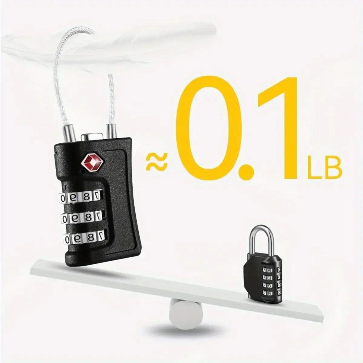cadenas code modifiable serrure tsa plastique abs noir design contrasté sécurité voyage abus resistant motif uni modifiable longue durée