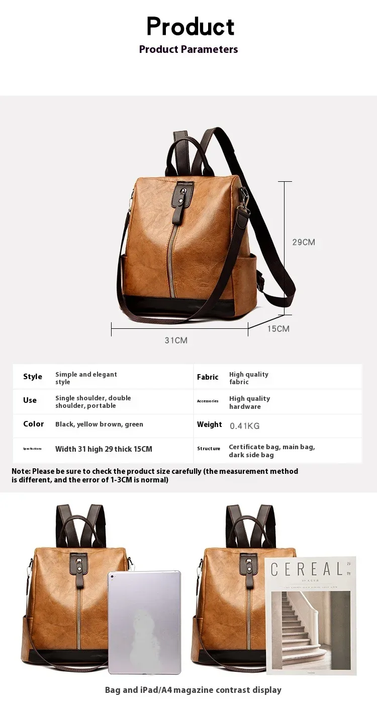 nouveau dames pu sac à dos femmes vintage sac à bandoulière voyage sac à dos femmes sacs de jour sacs de travail multi poche en cuir souple