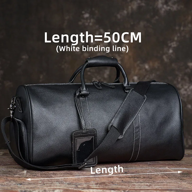 nupugoo – sac de voyage en cuir véritable pour hommes, bagage à main décontracté de grande capacité, pochette à épaule pour ordinateur portable 17 pouces