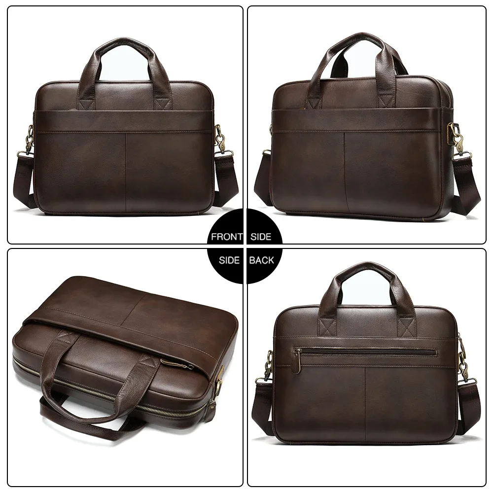 westal sac pour hommes en cuir véritable hommes porte-documents pour ordinateur portable 14 messager hommes sac en cuir portefeuille d'affaires pour document a4 7022