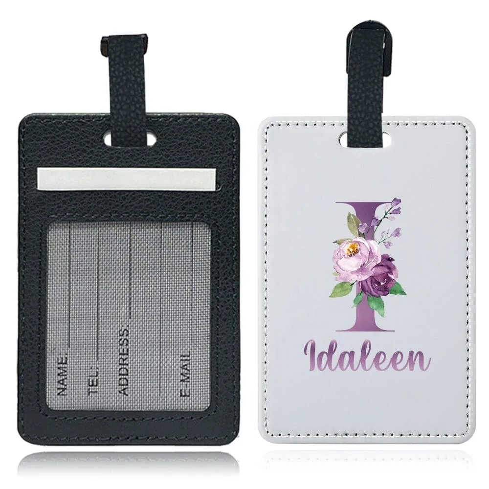 étiquette de bagage personnalisée en pu avec nom, porte-identifiant pour avion, porte-adresse pour valise, carte nominative, étiquette d'embarquement portable