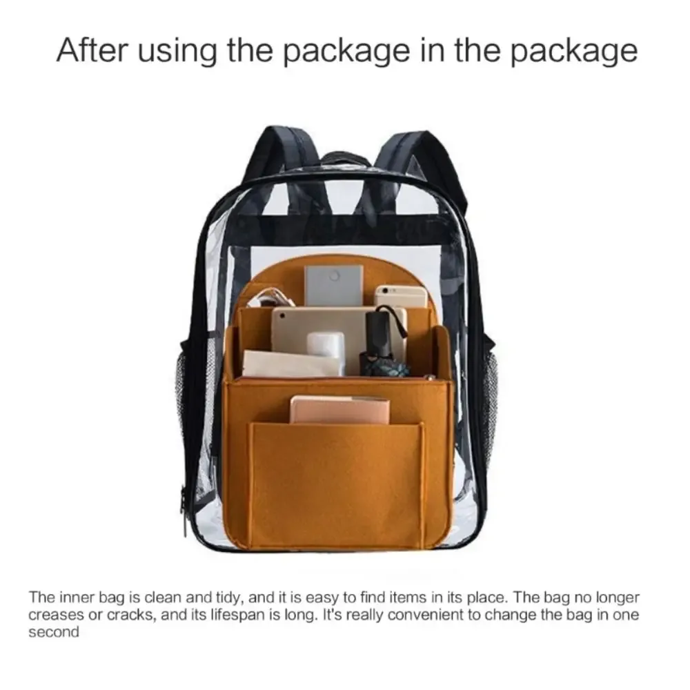 sac à dos en feutre pour organisateur de maquillage, sac de voyage intérieur, sac portable, sacs à cosmétiques adaptés à diverses sacs à dos pour femmes