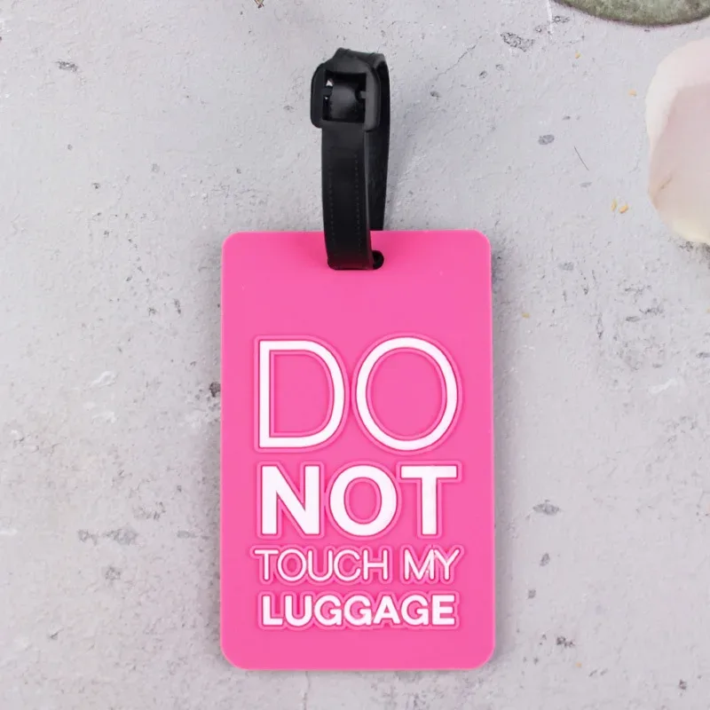 accessoires de voyage : étiquette de bagage en pvc, motif dessin animé mignon, avec emplacement pour nom, id, adresse et carte d'embarquement
