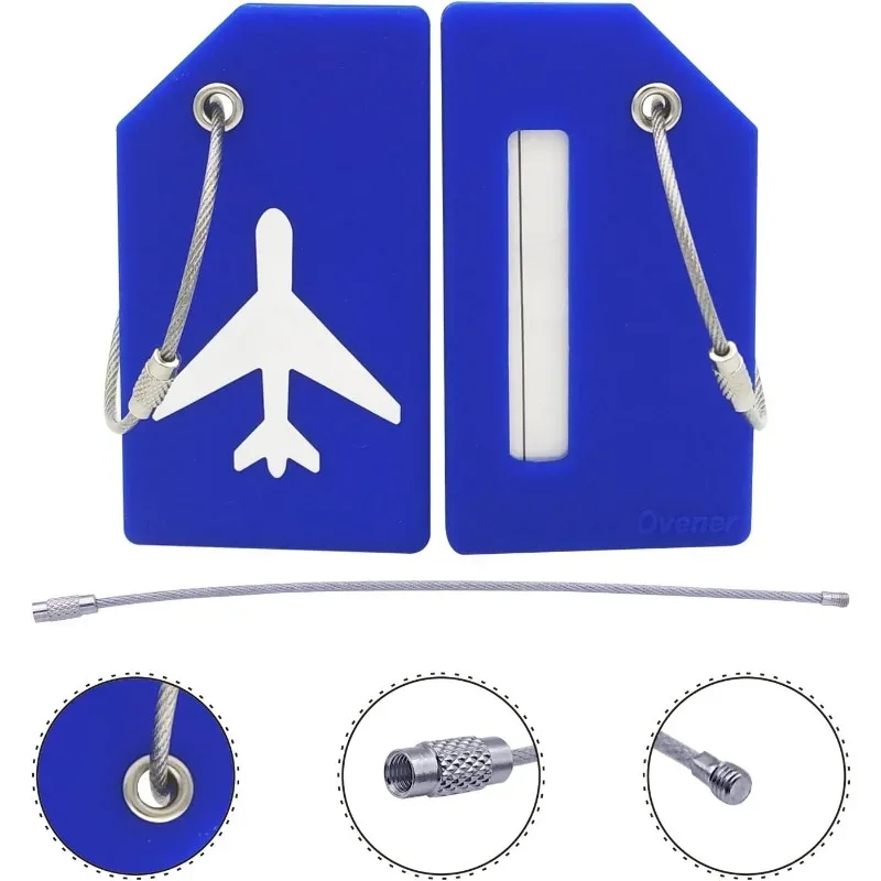 étiquette à bagages en silicone pour valises avec boucle en acier inoxydable, approuvée par la tsa, protection de la vie privée, accessoires de voyage essentiels, étiquettes à bagages