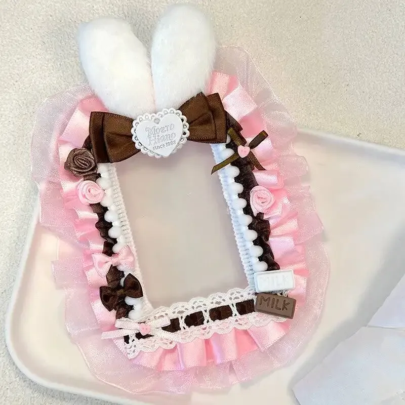 support de présentation pour badges anime et cartes photo, décoration pour sac ita, avec oreilles de lapin mignonnes, organisateur de cartes photo, accessoire de panneau d'insertion pour sac ita
