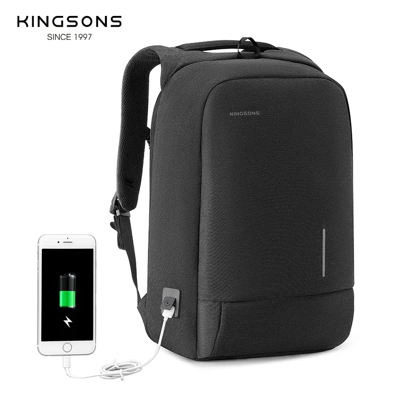 kingsons-sac à dos antivol pour hommes et femmes, sac d'école, sac à dos pour ordinateur portable 15.6 ", 17.3", sac de voyage à main mochila
