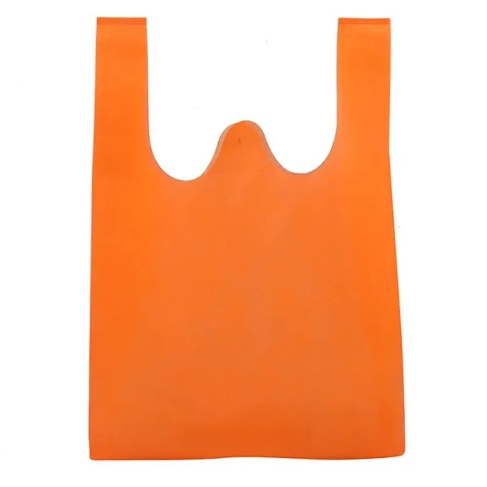 Sac de courses non tissé de couleur unie, grande capacité, épais, réutilisable, sac fourre-tout, sac à main Portable et pratique, respectueux de l'environnement, 50 pièces