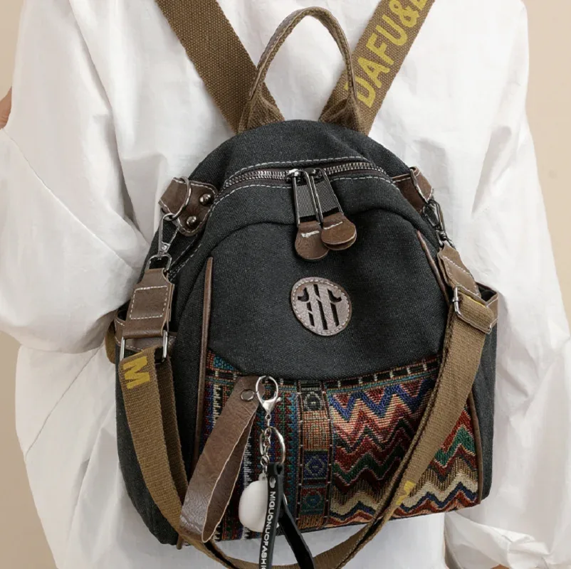 sacs à dos de voyage en denim brodé de haute qualité pour femmes coréennes, sacs à bandoulière de grande capacité, fourre-tout, cartable, nouvelle collection