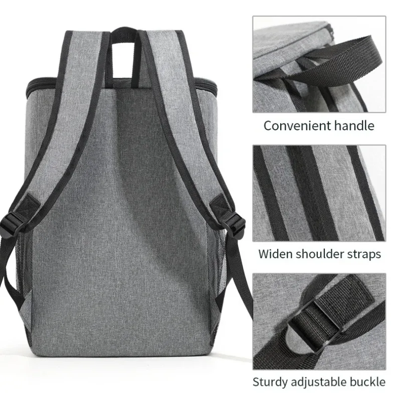 sac isotherme portable 18l pour repas, boîte alimentaire durable, étanche, glacière isotherme, sac à dos oxford pour camping et rangement du dîner