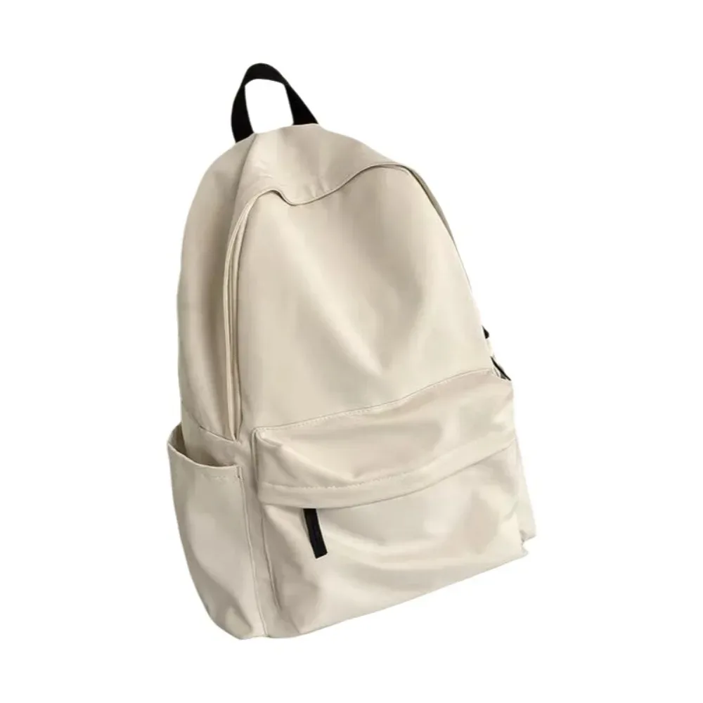 sac à dos d'étudiant moderne de grande capacité, sac d'école décontracté en nylon, couleur unie, bretelles réglables, sac de voyage, école