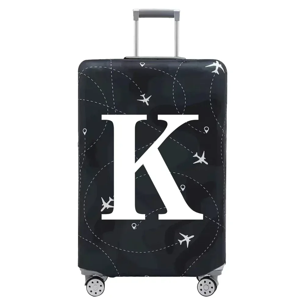housse de protection pour bagages en tissu extensible, housse anti-poussière, anti-rayures, adaptée aux valises de 18 à 32 pouces, accessoires de voyage avec lettres blanches