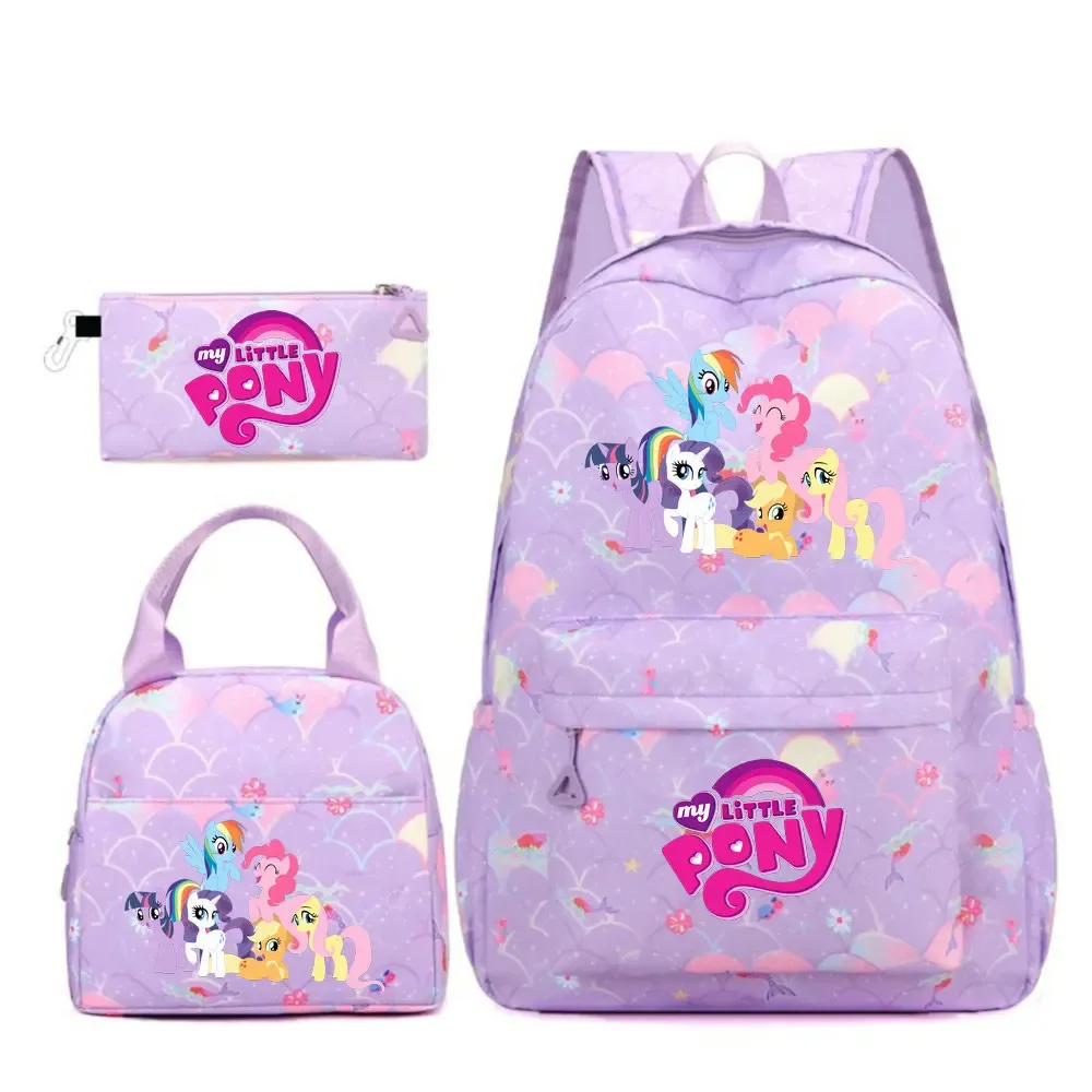 sac à dos my little pony, 3 pièces/ensembles, sac à dos de sport pour filles, sac à dos pour ordinateur portable, sac à dos de voyage pour adolescents, sac à livres pour étudiants et adolescents