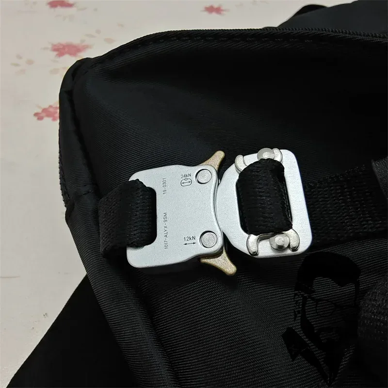 sac de taille alyx en tissu nylon noir, sac à dos de haute qualité pour hommes et femmes, avec fermeture éclair