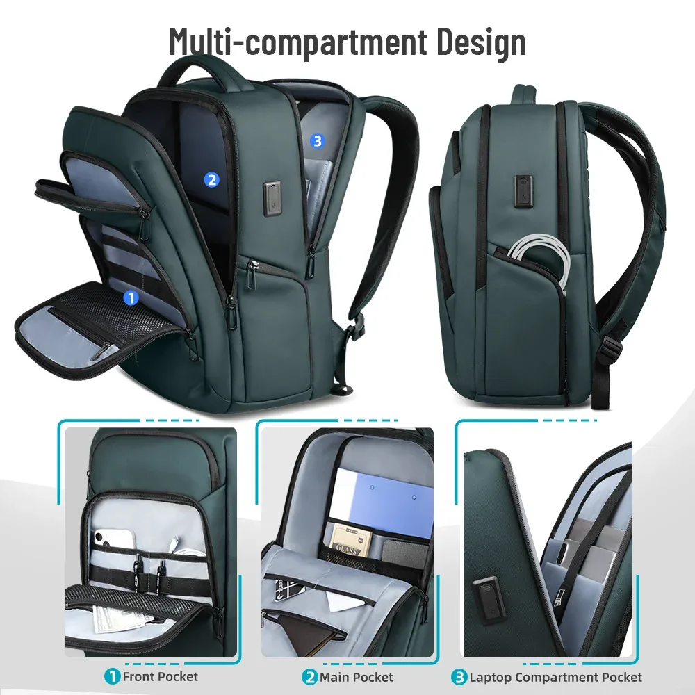 sac à dos pour ordinateur portable heroic knight pour le travail, tissu oxford imperméable, grande capacité avec charge usb, sac à dos portable pour homme