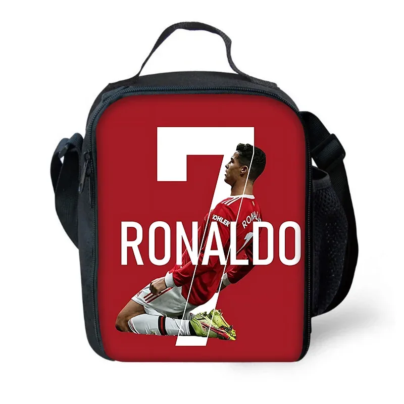 sac à dos de football r-ronaldos cr7 pour enfants, avec sacs à déjeuner, sacs à crayons, sacs d'école pour garçons et filles, meilleur cadeau