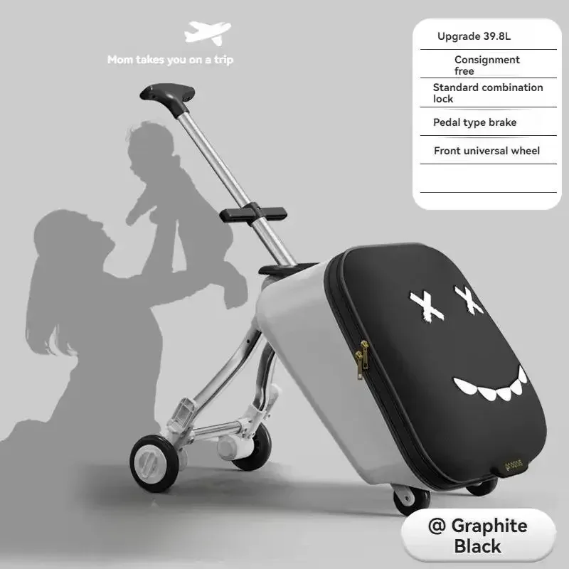 valise à roulettes de voyage pour enfants montable sur avion avec roulettes, bagages, promenade et marche, valise pour bébé, poussette pliante