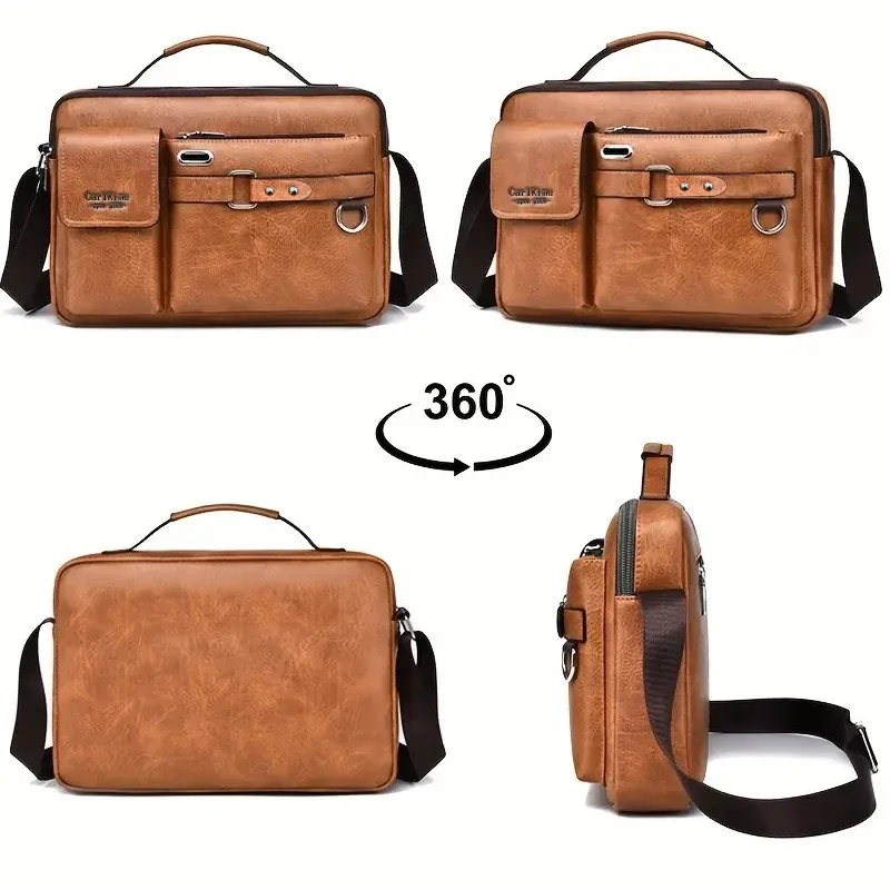 sac messager rétro pour hommes avec conception étanche, mallette pour ordinateur portable de grande capacité pour le travail de bureau, les voyages et l'école