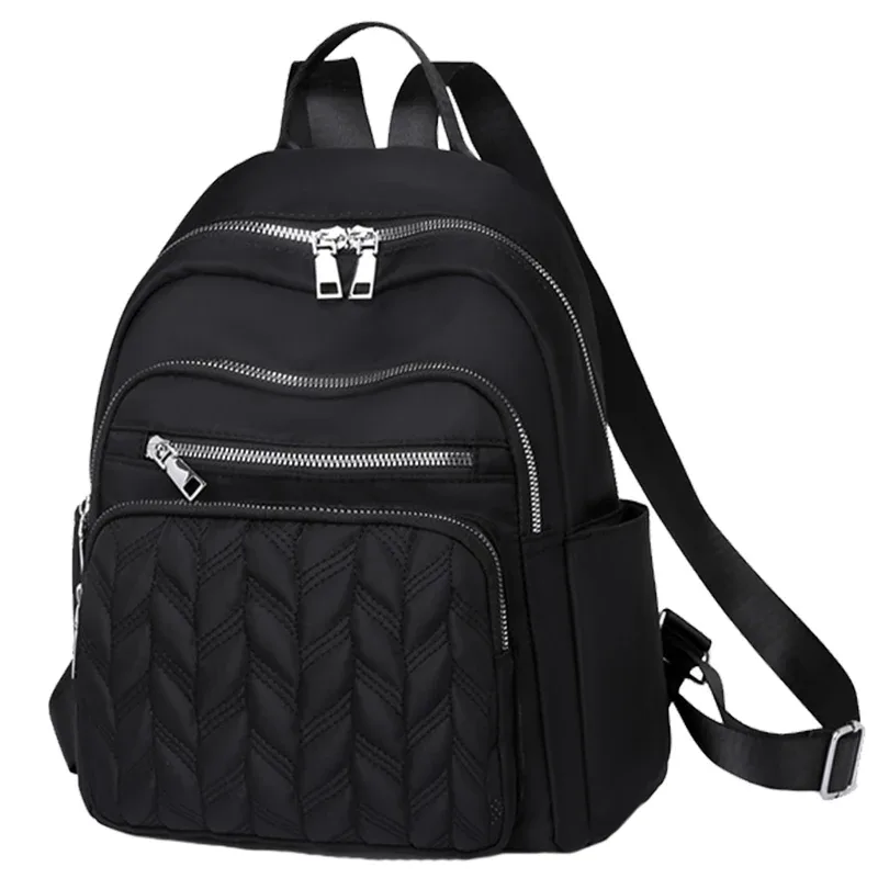 sac à dos en nylon gaufré polyvalent pour tous les jours, option multicolore tendance, grand espace de rangement pour les activités quotidiennes en plein air des femmes